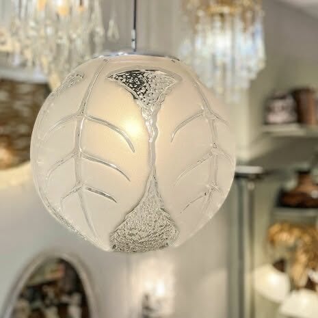 Vintage hanglamp globe van Peill & Putzler, Duitsland 1970s, Enlèvement, Verre