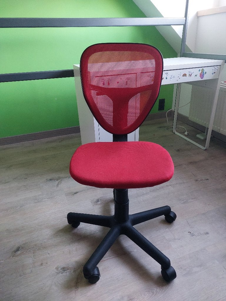 Ikea rode bureaustoel kind, Ophalen, Zo goed als nieuw, Rood, Bureaustoel