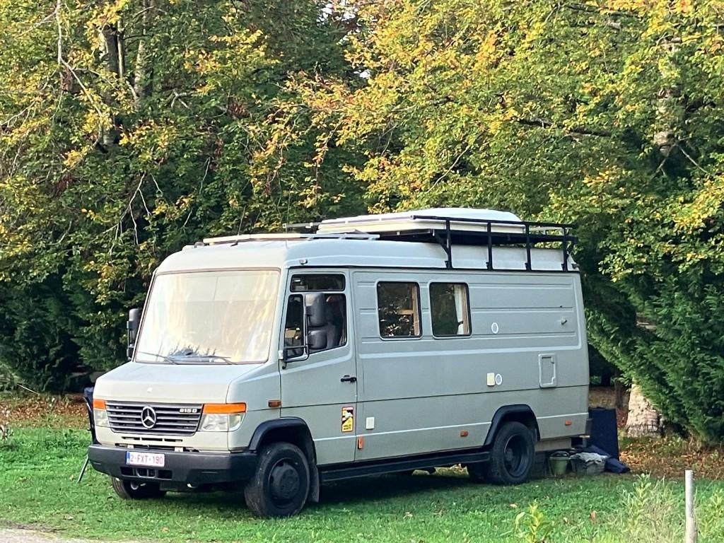 Mercedes 815 Vario Camper, Caravans en Kamperen, Mobilhomes, Koelkast, Buscamper of Camperbus, Luifel, Vloeistofverwarming