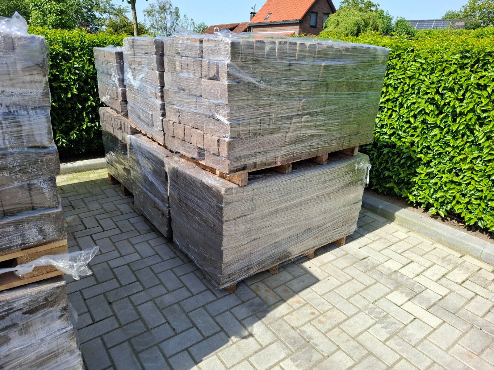 35,5m² oud gebakken dikformaten/7duimers, Tuin en Terras, Tegels en Klinkers, Ophalen