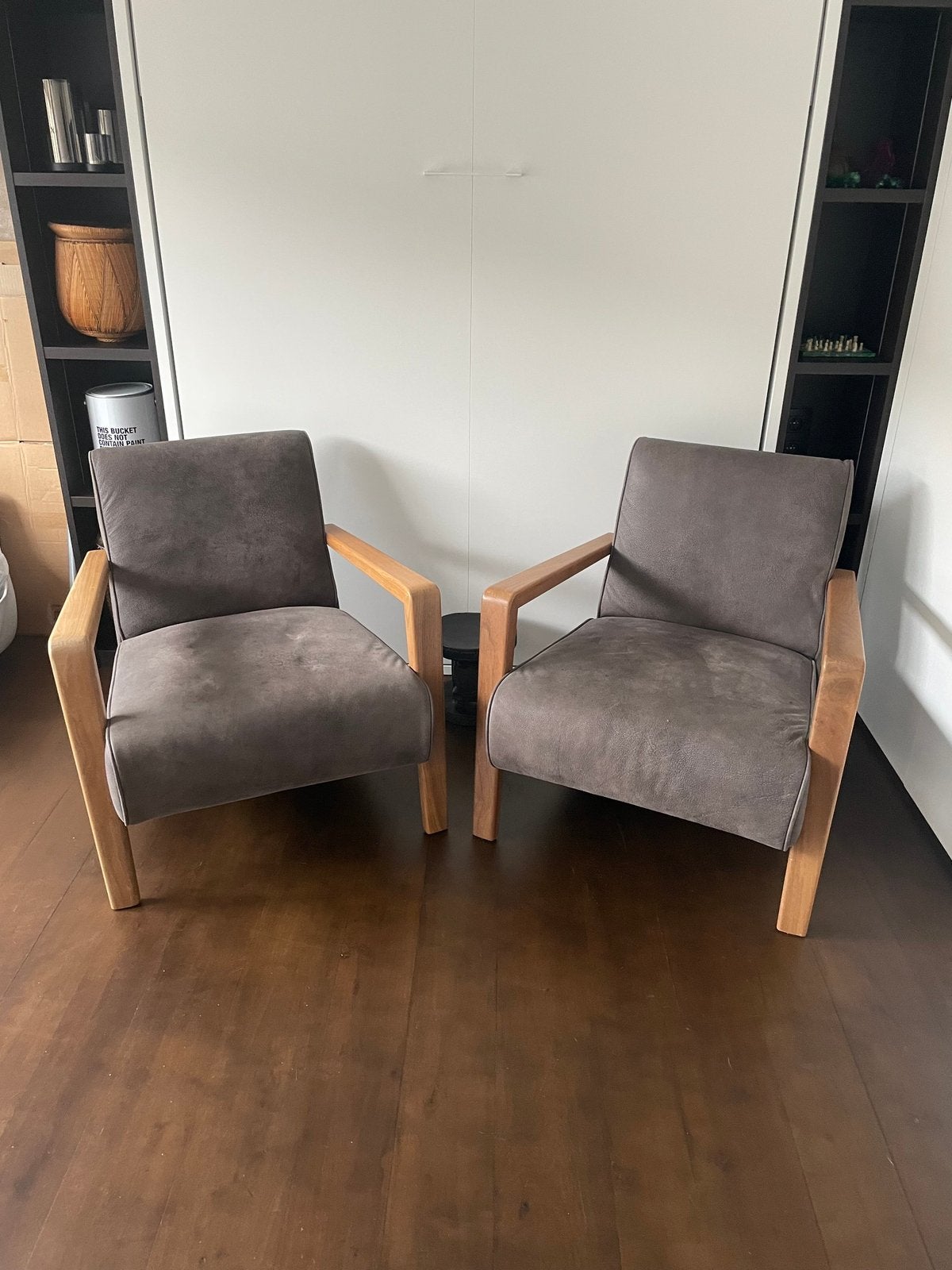 Deux fauteuils en cuir de vachette, Moins de 75 cm, Comme neuf, Enlèvement, 50 à 75 cm