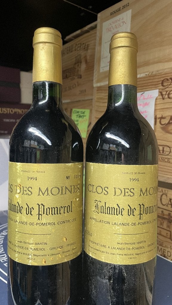 2x clos des moines 1994 lalande de pomerol, Enlèvement ou Envoi