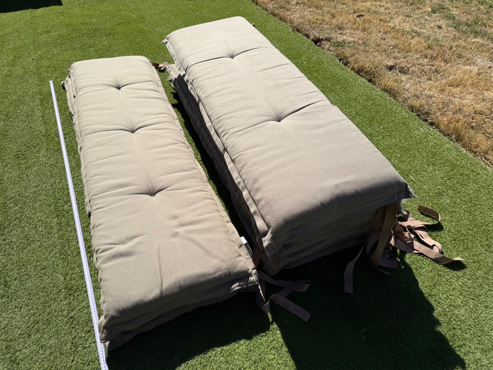 8x Madison tuinbank kussens taupe kleur, Ophalen, Zo goed als nieuw