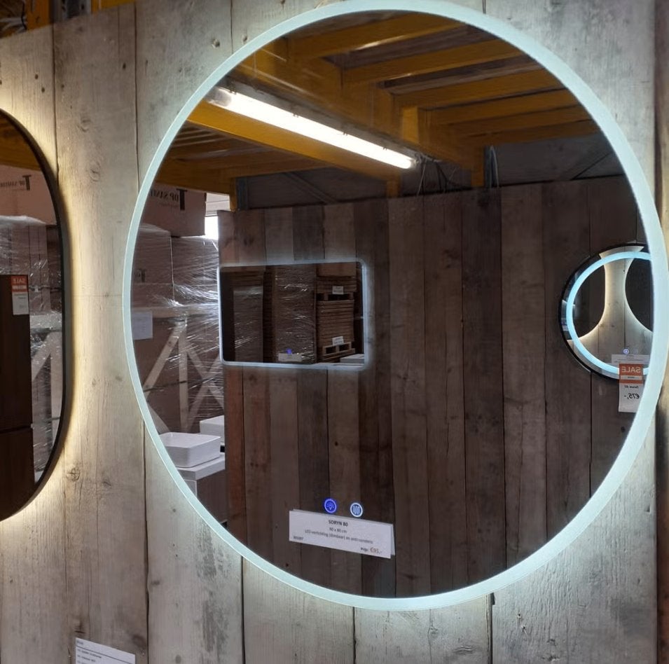 OP=OP! Soryn 80, ronde spiegel, condensvrij, LED 3 kleuren, Maison & Meubles, Accessoires pour la Maison | Autre, Neuf, Enlèvement ou Envoi