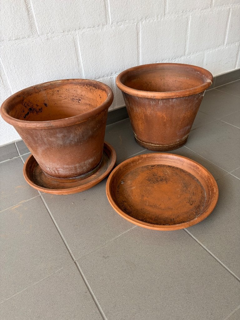 Plantenpot, Tuin en Terras, Rond, Zo goed als nieuw, Minder dan 40 cm, Terracotta
