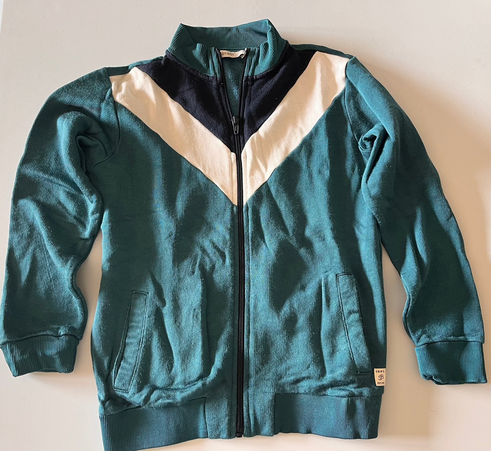 groene trui met rits Sissy-Boy maat 146-152, 11-12 jaar, Enlèvement, Utilisé, Garçon, Pull ou Veste