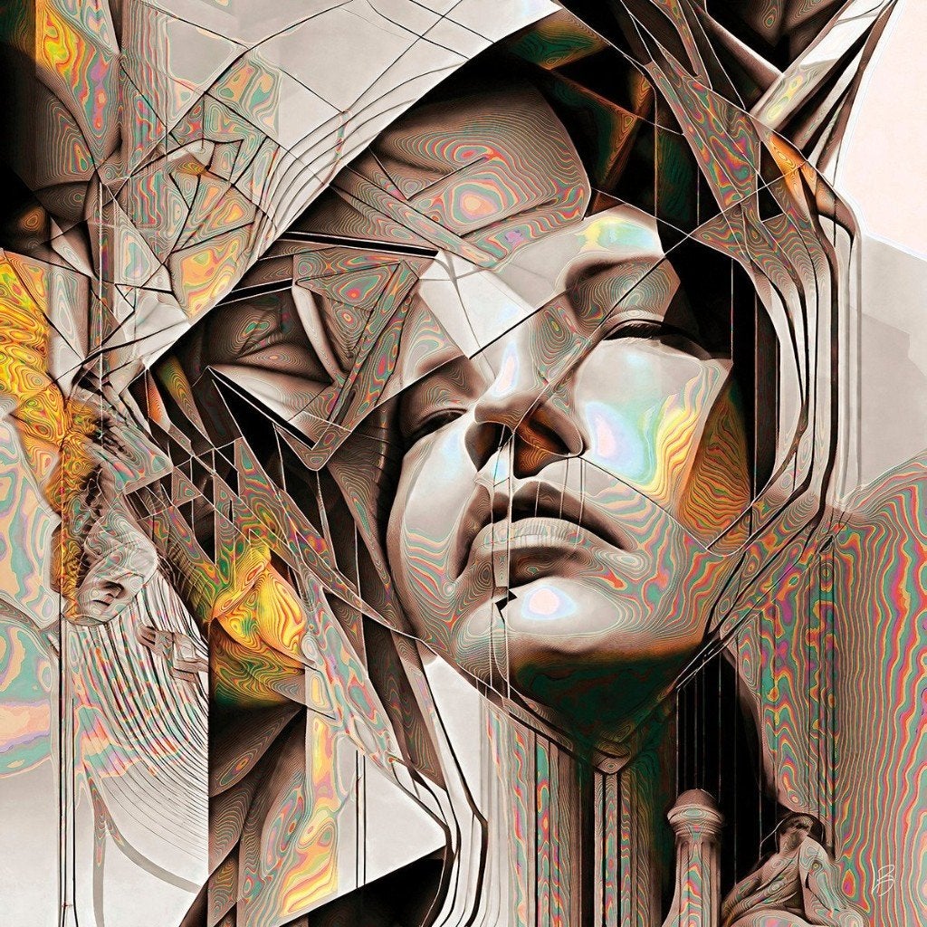 " Unreal " Unieke editie 1/1 - Digitaal schilderij / Giclee, Antiek en Kunst, Ophalen of Verzenden, Echtheidscertificaat, Giclée