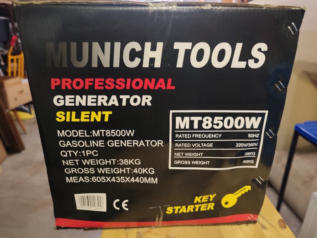 NIEUWE Munich Tools MT8500W benzinegenerator, Ophalen, Nieuw, Benzine