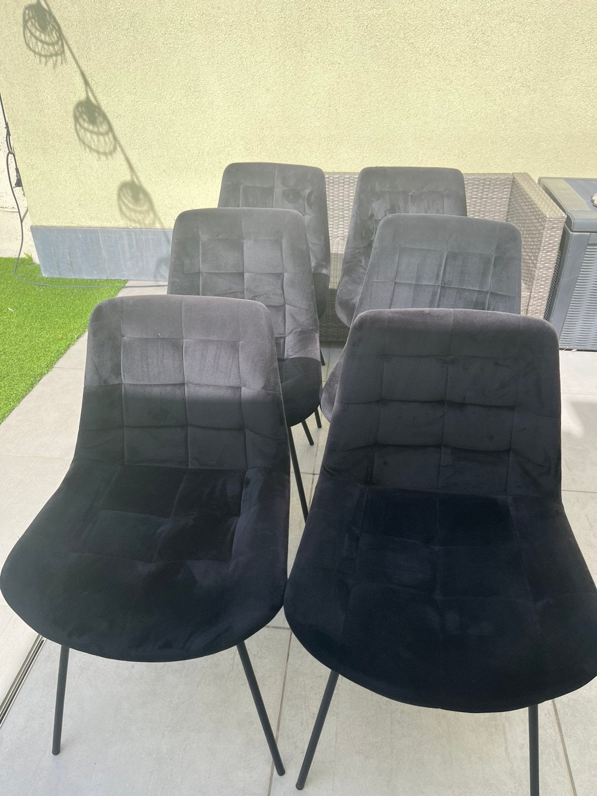 Stoelen 6 stuks, Huis en Inrichting, Ophalen, Gebruikt, Zwart, Stof