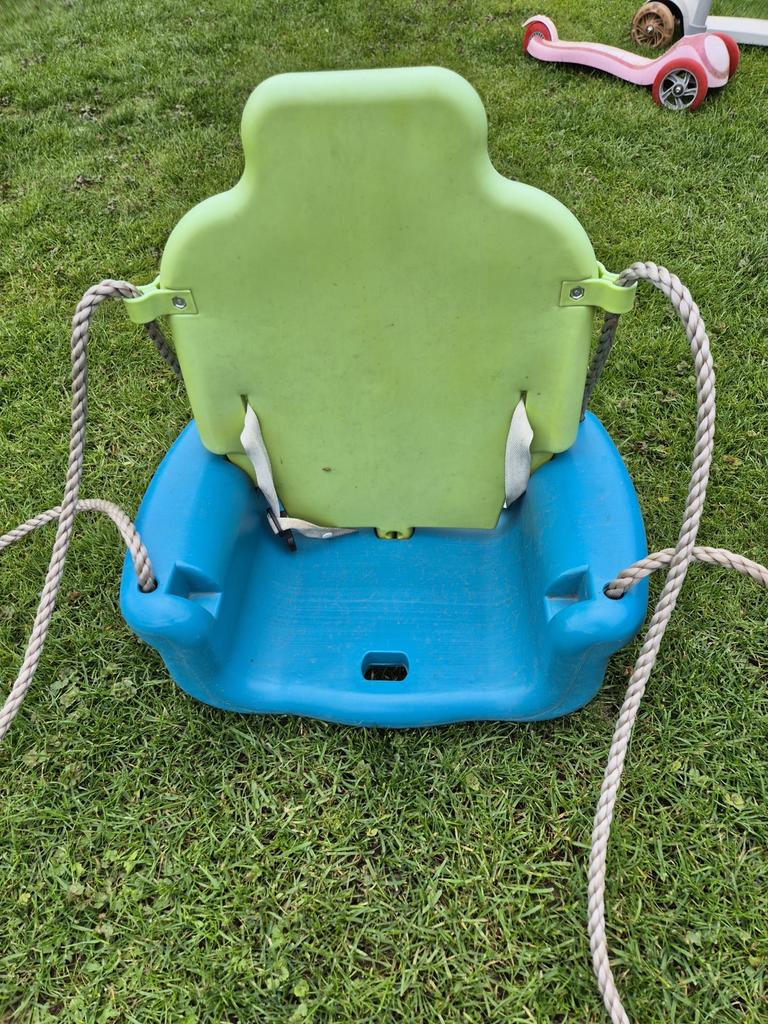 Schommelzitje voor baby/peuter - Groen & Blauw, Ophalen, Gebruikt, Schommel, Aanbouwonderdeel