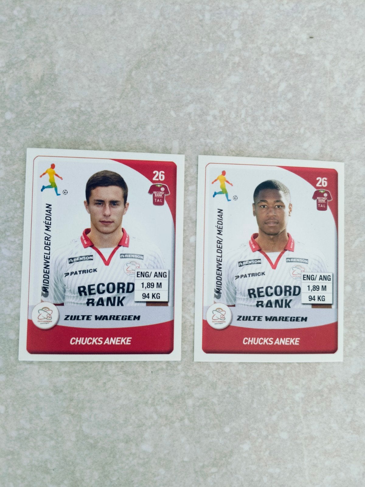 Panini stickers Chucks Aneke foute print+ correctie, Enlèvement ou Envoi