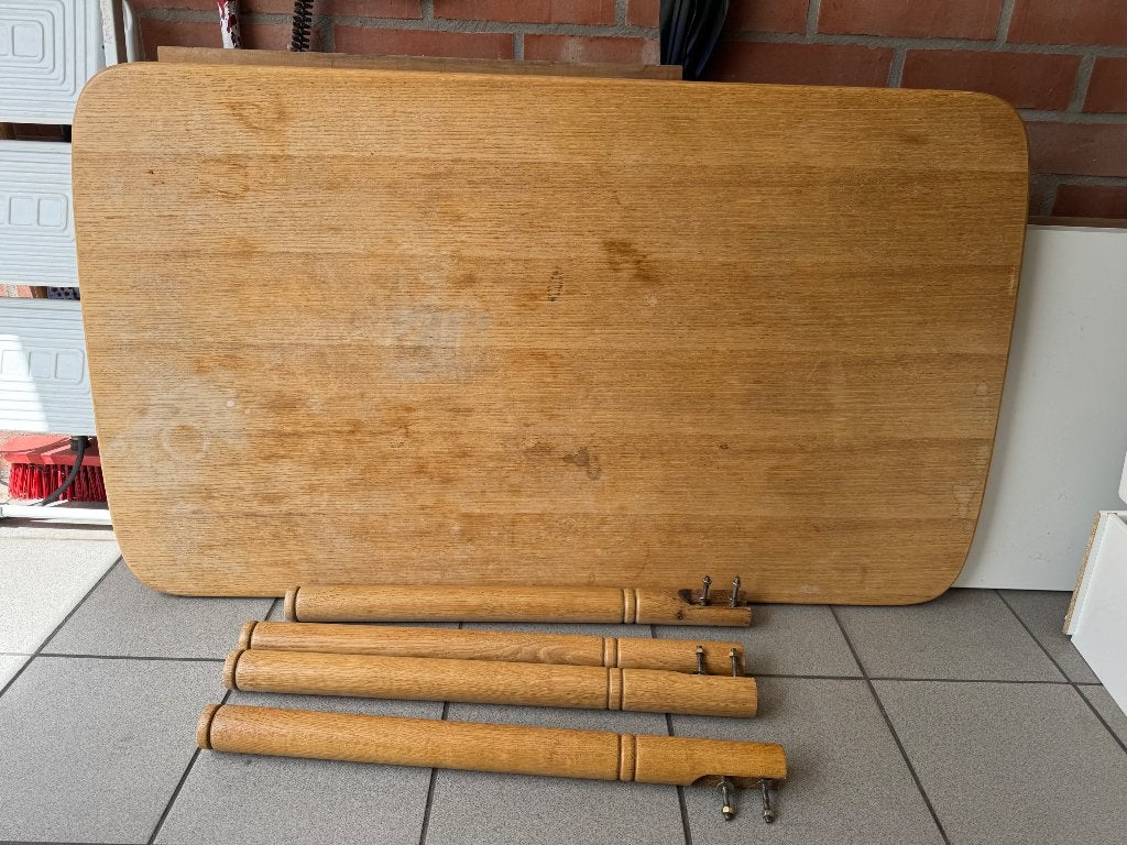 Houten tafel, Ophalen, Gebruikt, 100 tot 150 cm, 150 tot 200 cm