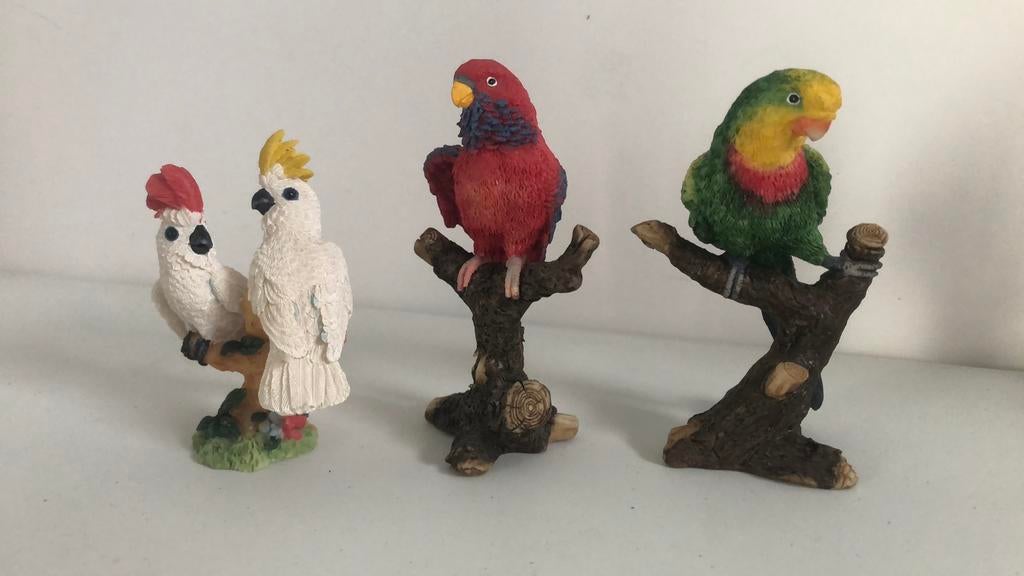 beeldjes kaketoes Pennant Rosella en Barraband parkiet, Enlèvement, Comme neuf