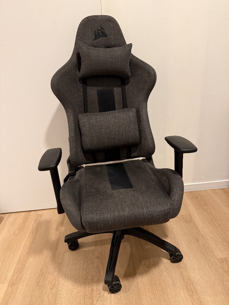 Corsair TC100 RELAXED Gamingstoel – Grijze Stof (black/grey), Huis en Inrichting, Ophalen, Gebruikt, Ergonomisch, Grijs