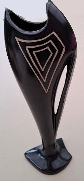Keramieken vaas, Maison & Meubles, Accessoires pour la Maison | Vases, Enlèvement, Comme neuf, Noir, Pierre/céramique