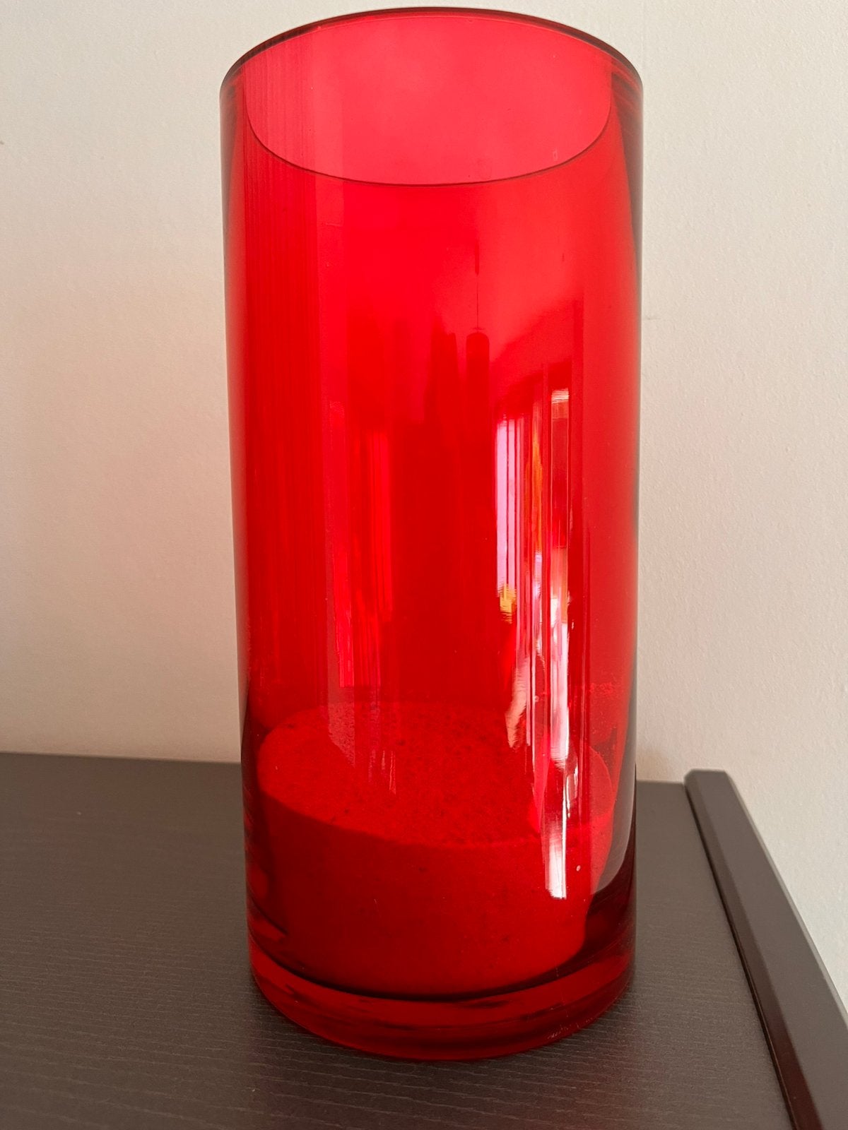Mooie vaas in rood glas, Ophalen, Zo goed als nieuw, Rood, Glas