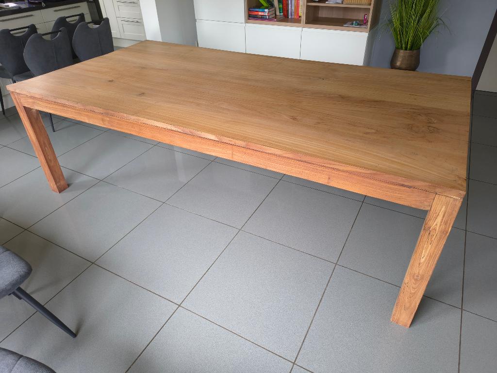 Belle table en bois de teck massif 120x240 *Parfait état*, Teck, 200 cm ou plus, Comme neuf, 100 à 150 cm