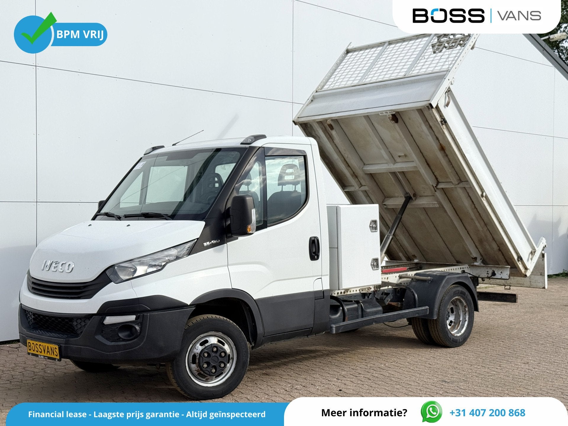 Iveco Daily 35C12 2.3 Kipper Dubbellucht Airco 3.5t Trekhaak, Autos, Cuir, Achat, Entreprise, Boîte manuelle