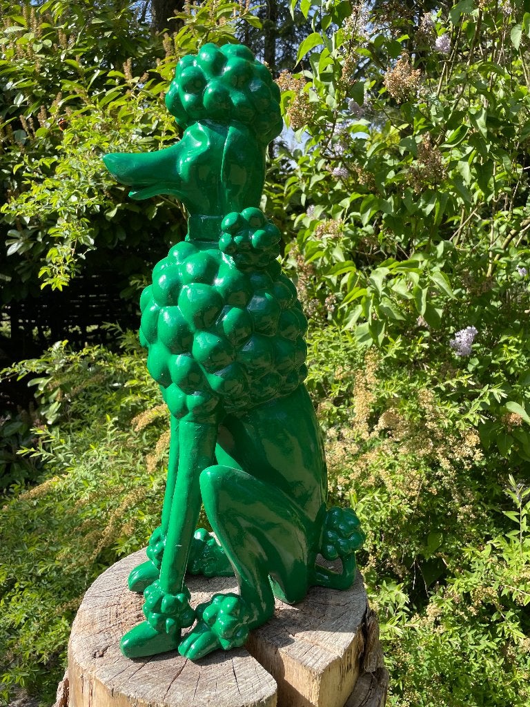 Beeld hond poedel abstract, tuin, gazon  60cm, Ophalen, Nieuw, Kunststof, Dierenbeeld