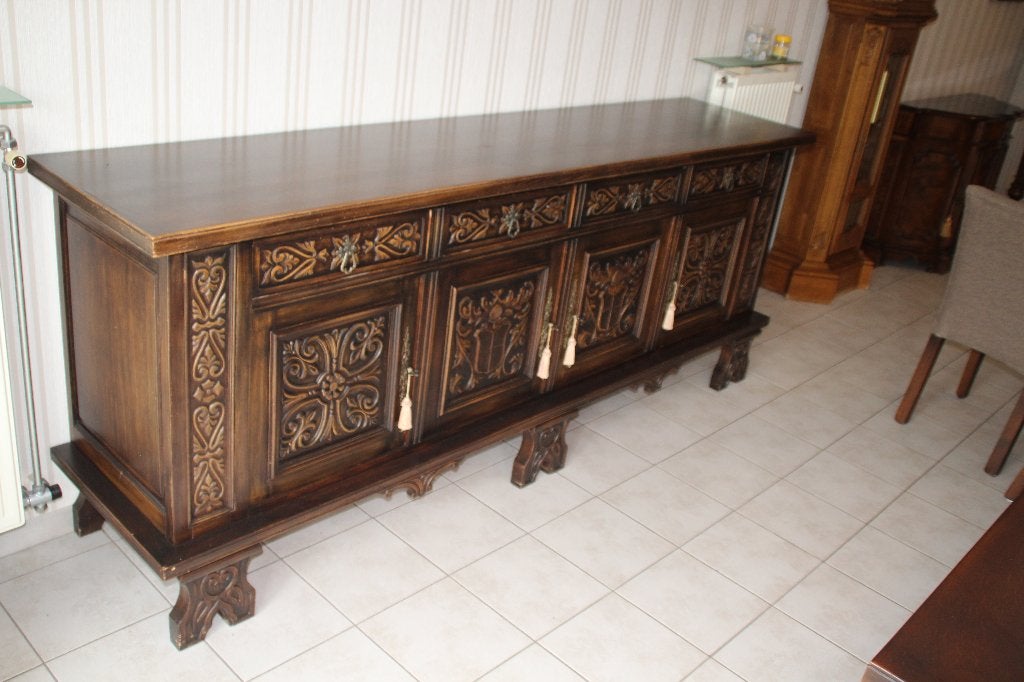 Salle à manger : table + buffet + vitrine - chêne, Maison & Meubles, Salles à manger complètes, Enlèvement, Comme neuf