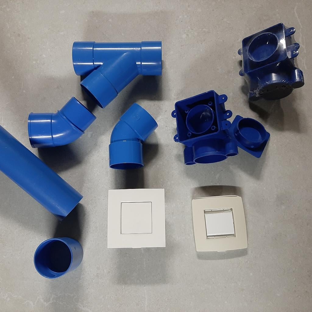 Centraal stofzuigsysteem, Neuf, 40 à 60 mm, PVC, Enlèvement