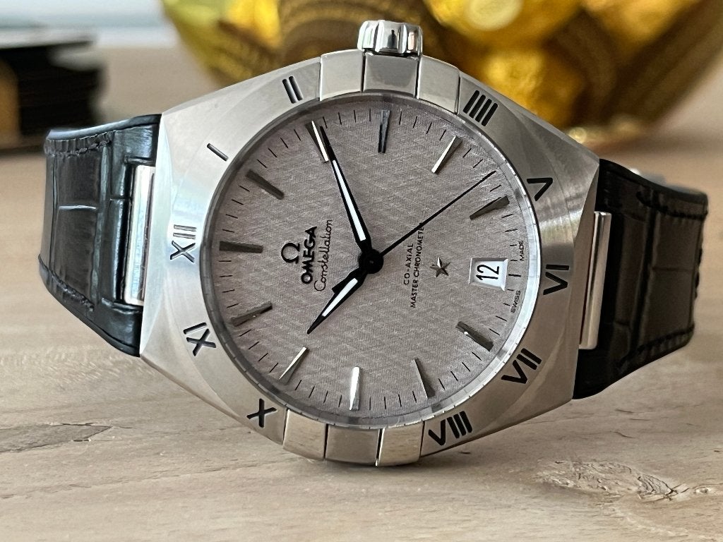 Omega Constellation 41 mm, Handtassen en Accessoires, Horloges | Heren, Overige merken, Leer, Staal, Polshorloge