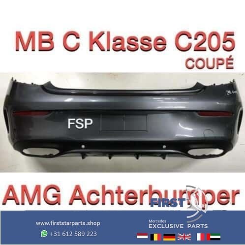 C205 AMG Achterbumper Mercedes C Klasse Coupé C43 zwart wit, Arrière, Utilisé, -, -