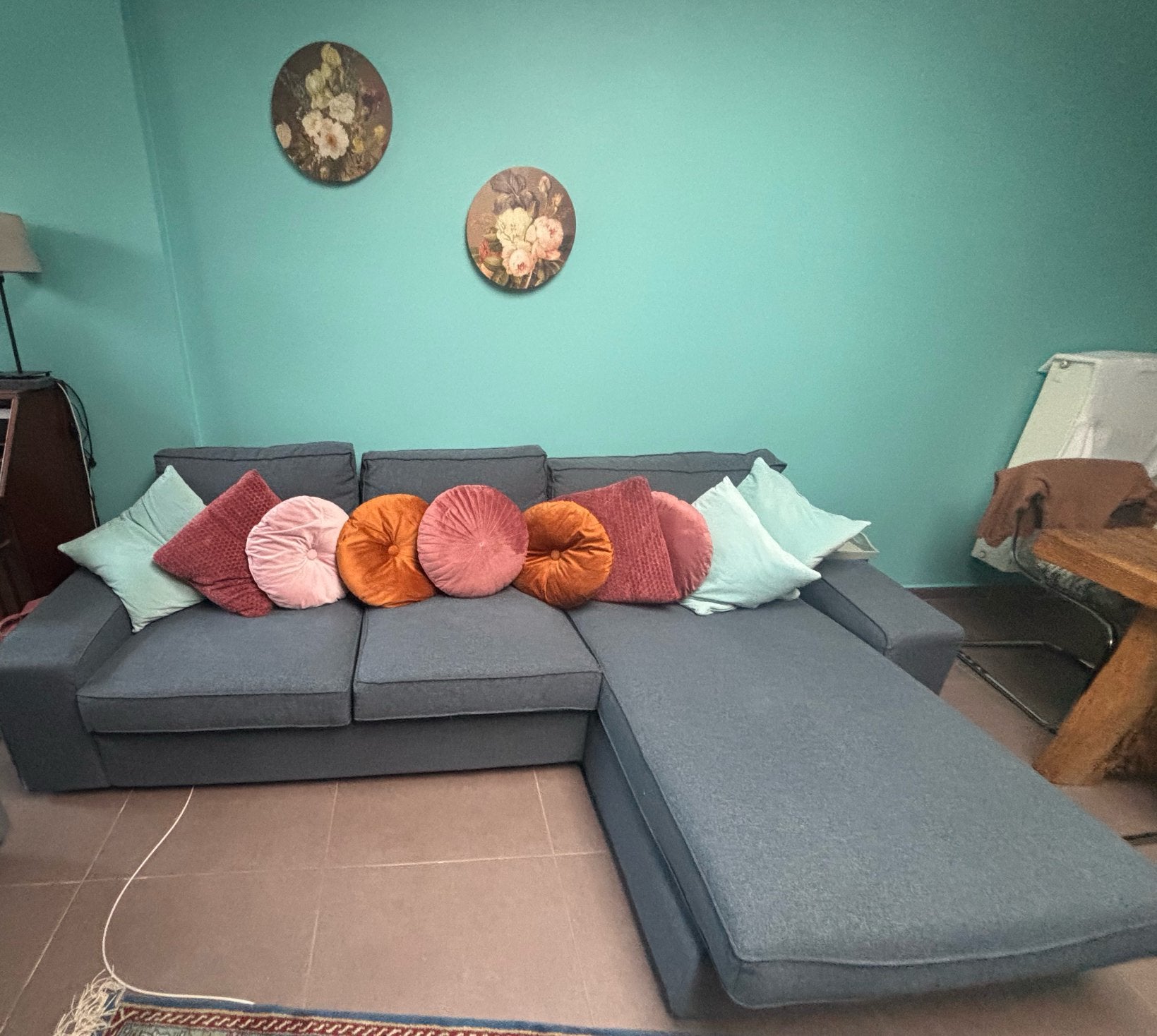 Canapé IKEA KIVIK 2 places avec méridienne – très bon état, Enlèvement, Utilisé, Tissus