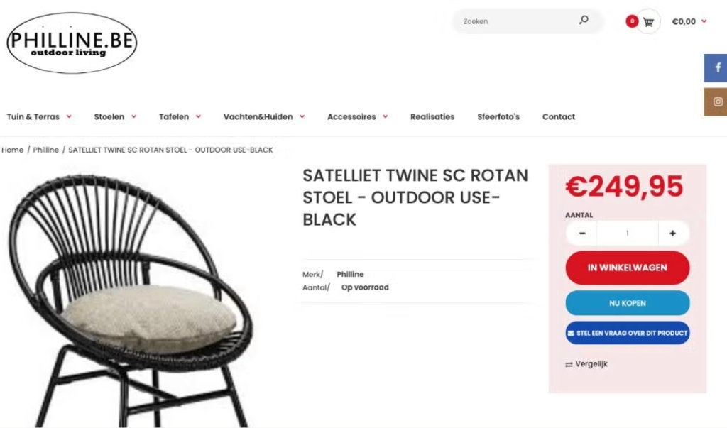 Rotanlook retro stoelen geinspireerd op ROHE Northwolde, Huis en Inrichting, Stoelen, Ophalen, Kunststof