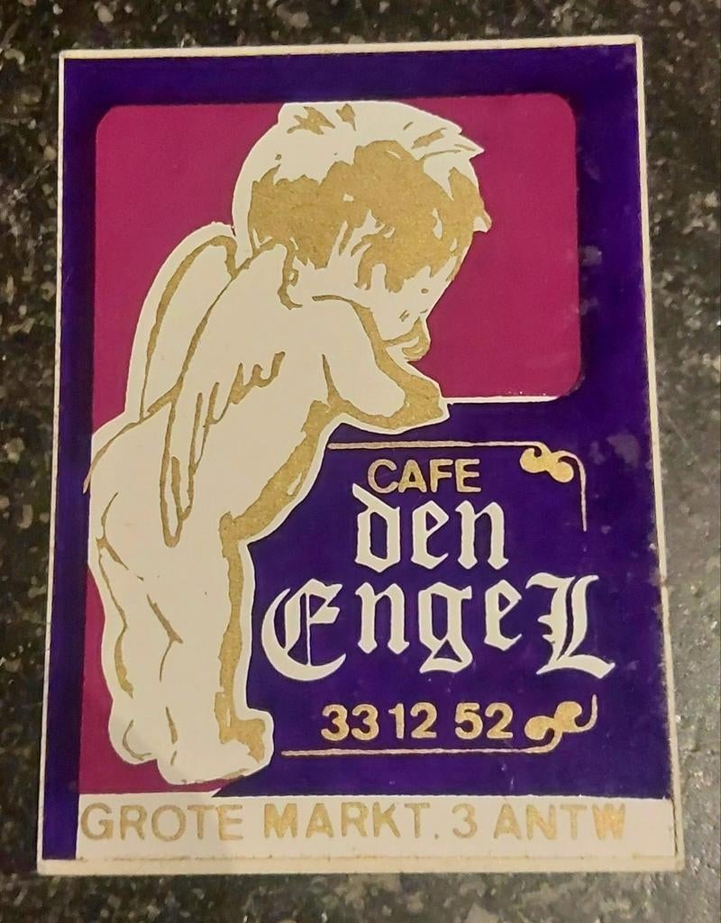 Sticker Café Antwerpen Den Engel, Ophalen of Verzenden