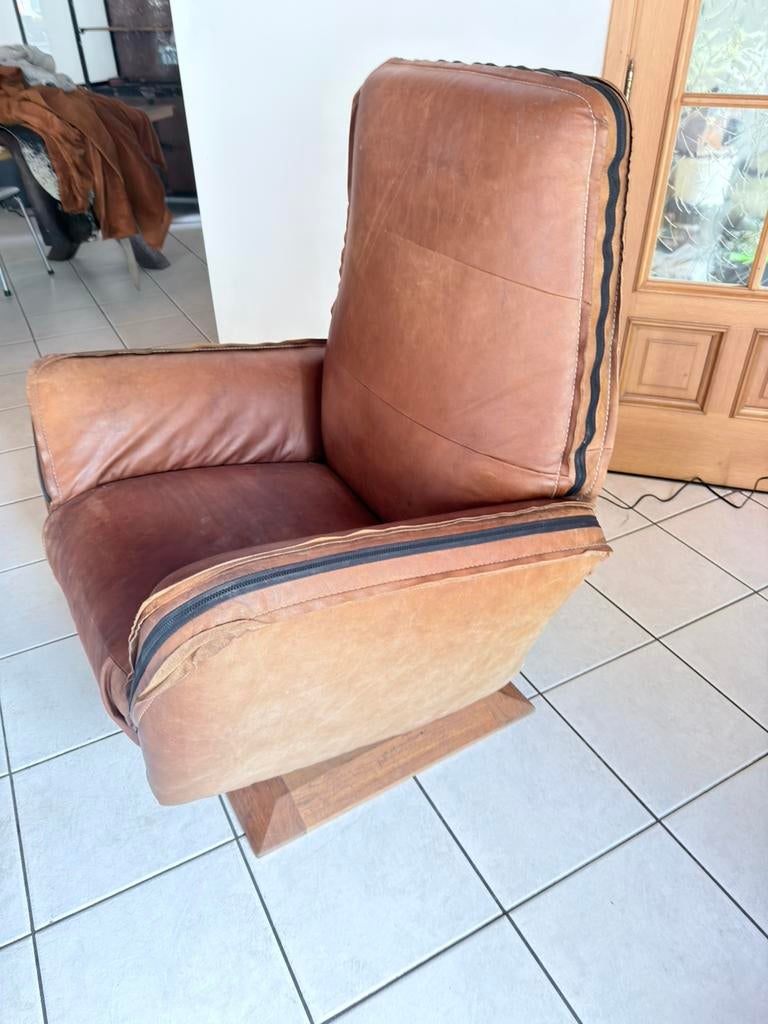 Vintage relax met battery, Huis en Inrichting, Fauteuils, Ophalen, Gebruikt