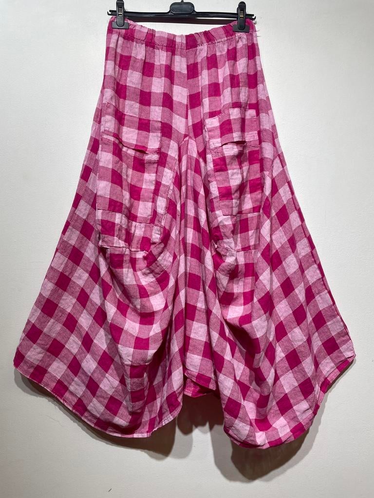 Rok van 100% LINNEN - Vichy-stijl, Kleding | Dames, Verzenden, Nieuw, Maat 42/44 (L), Roze