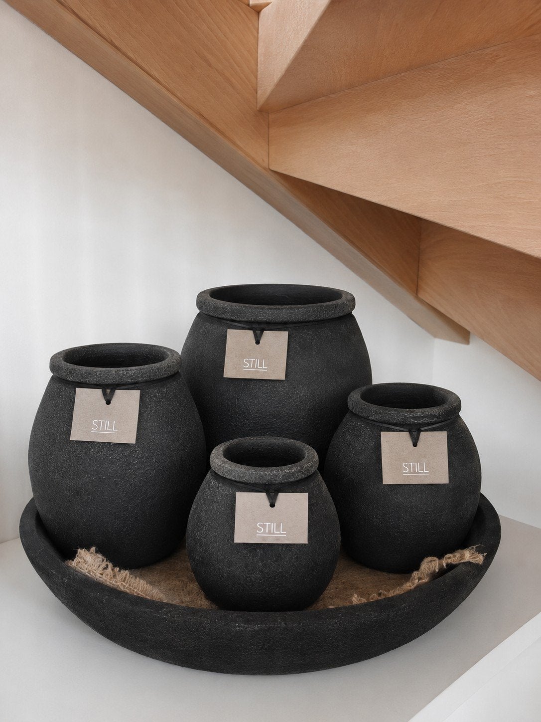 STILL – Set van 4 design vazen + decoratieschaa, Huis en Inrichting, Woonaccessoires | Vazen, Ophalen