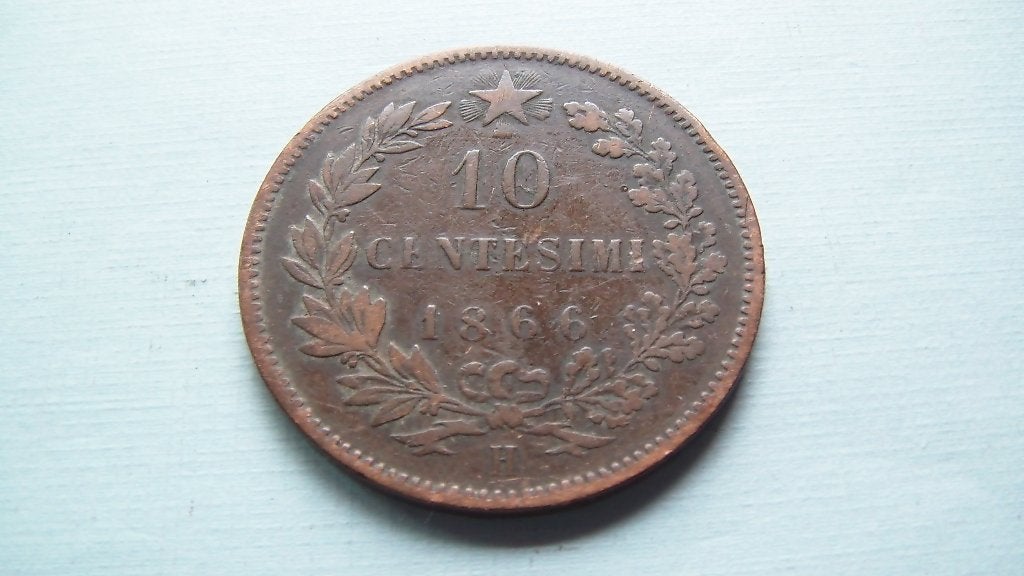 italie 10 centesimi 1866 H, Enlèvement, Italie