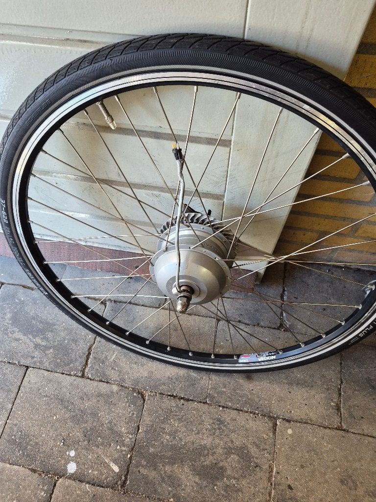 Elektrische voor wiel van een gazelle fiets, Elektrische fiets, Enlèvement, Utilisé, Aluminium
