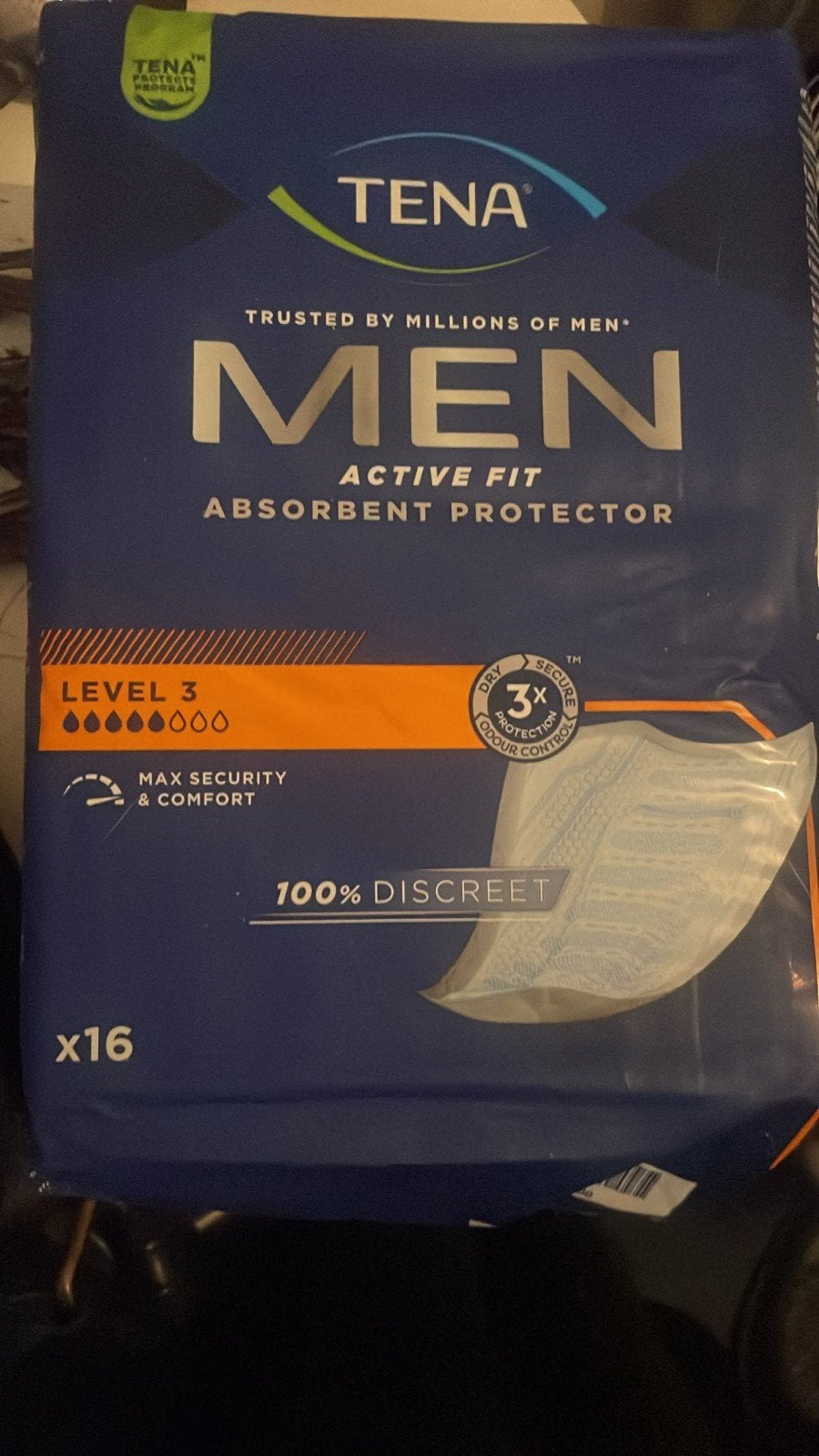 TENA Men Active Fit Absorbent Protector Level 3 (8x16 stuks), Divers, Matériel Infirmier, Enlèvement ou Envoi