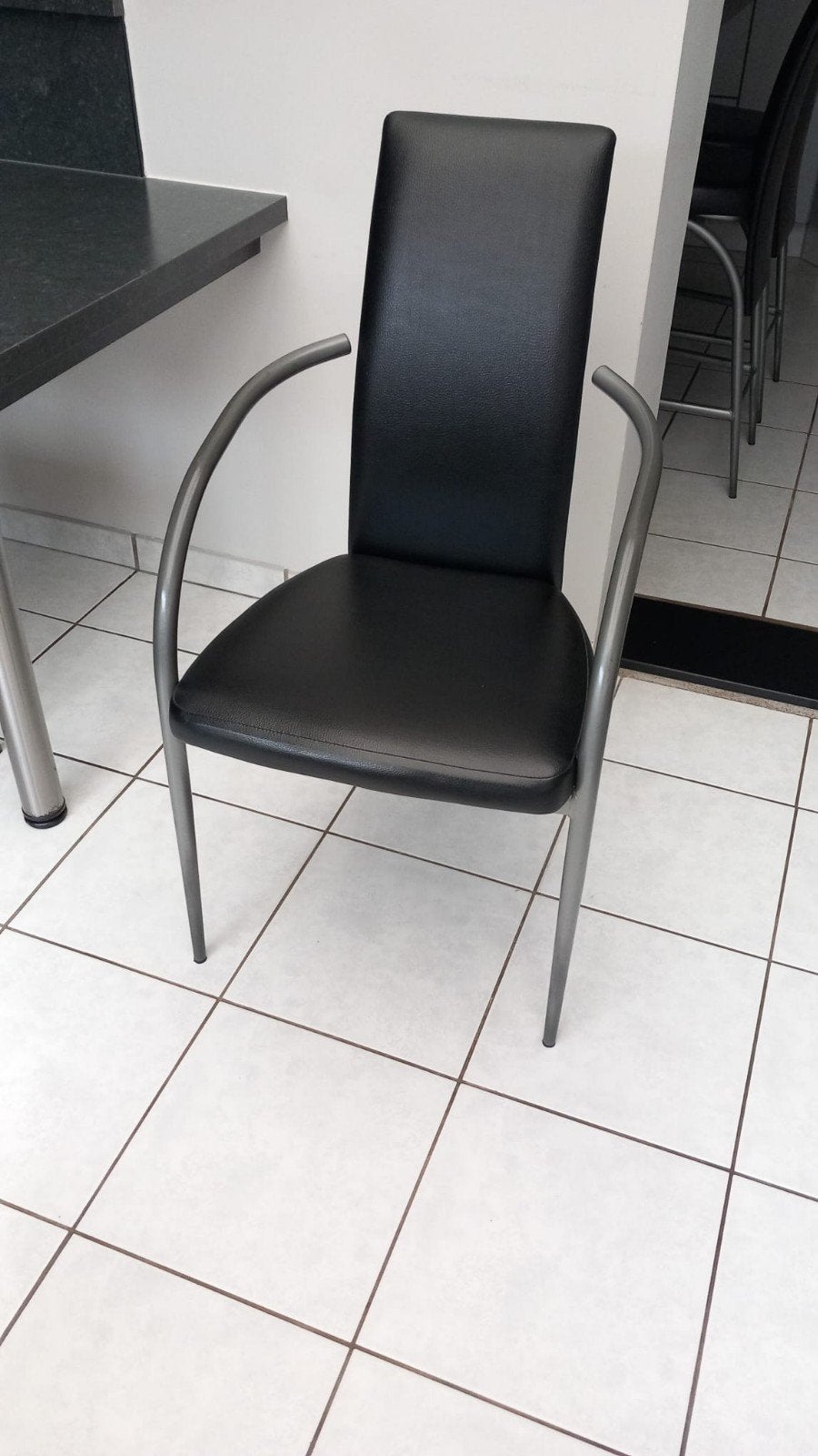 4 stoelen, Ophalen, Gebruikt, Zwart, Leer