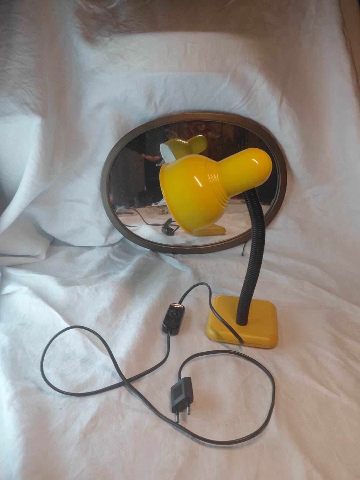 Lampe de bureau vintage jaune italienne - Targetti Sankey, Jaune, Lampe de bureau, Comme neuf, Métal