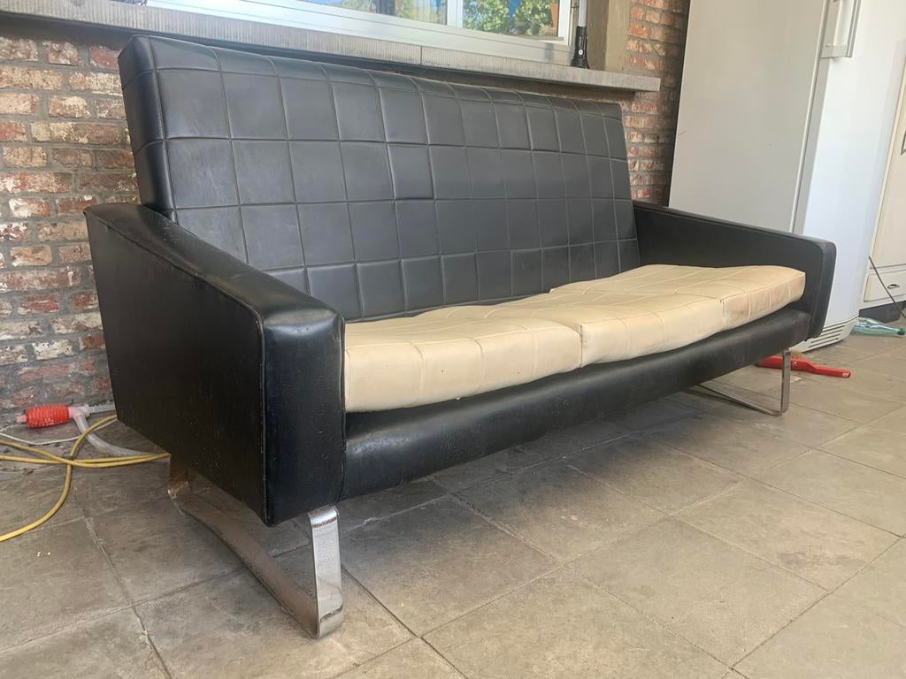 Retro 3 - zit + 1-zit Skai leer, Huis en Inrichting, Ophalen, Overige materialen, Gebruikt, Minder dan 75 cm