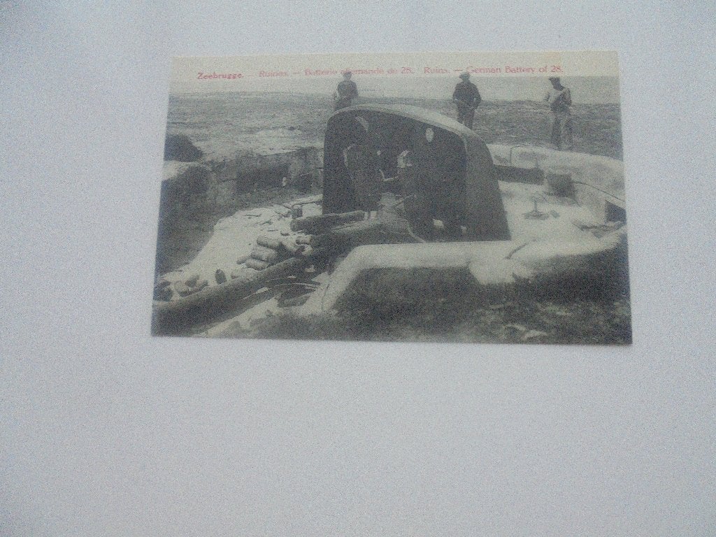 zeebrugge-ruines duitse battery 28, Verzamelen, Postkaarten | België, Verzenden, Voor 1920, Ongelopen, West-Vlaanderen