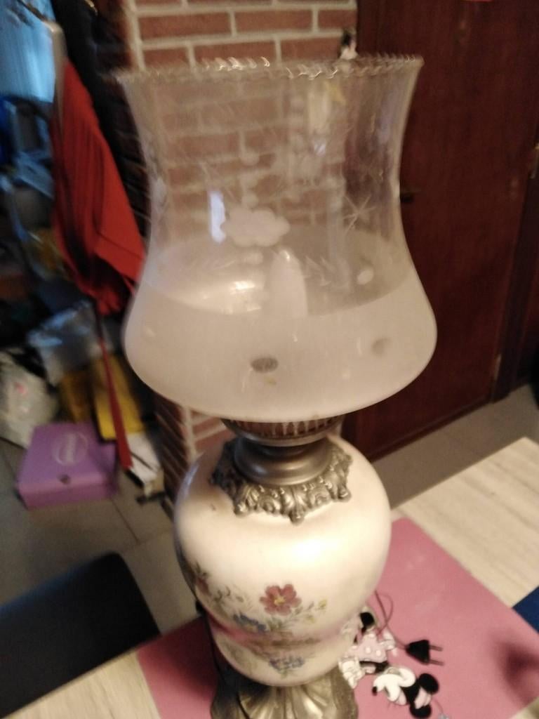 staanlamp, Ophalen, Gebruikt, Rustiek, Glas