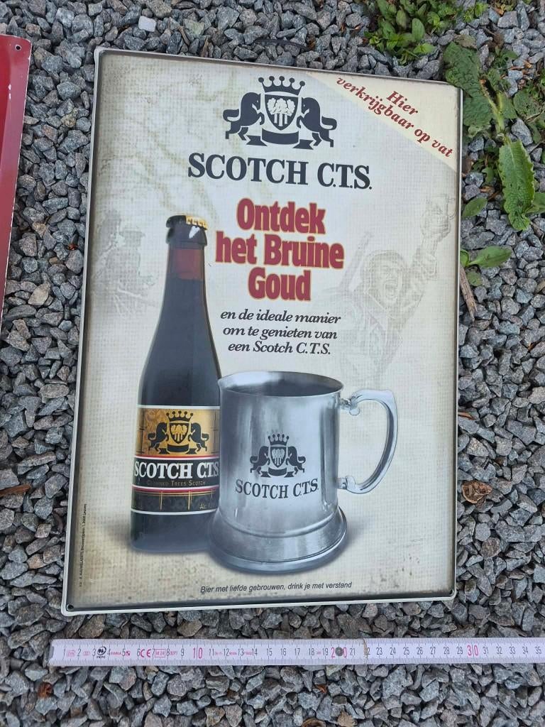 Scotch C.T.S. metalen reclamebord, Verzamelen, Ophalen, Zo goed als nieuw, Reclamebord, Plaat of Schild, Overige merken