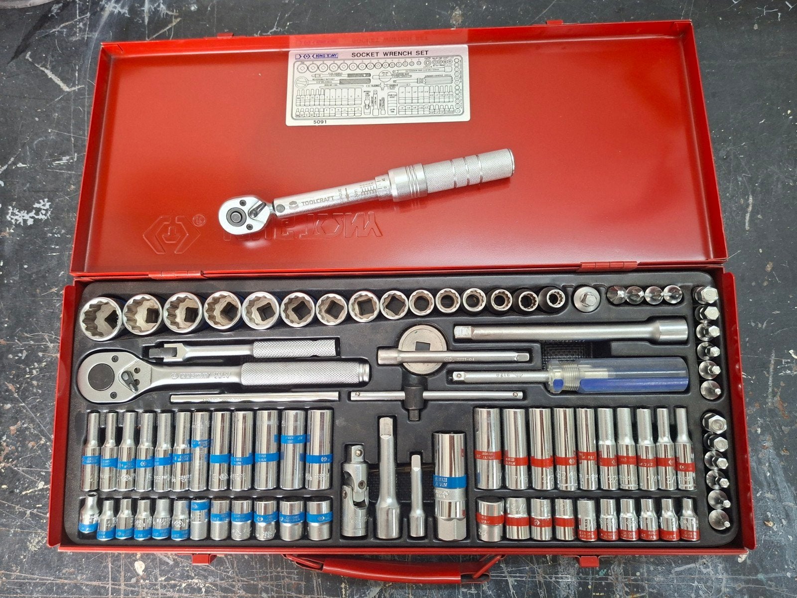 King Tony Dopsleutelset + momentsleutel 1-6Nm, Doe-het-zelf en Bouw, Gereedschap | Handgereedschap, Ophalen of Verzenden
