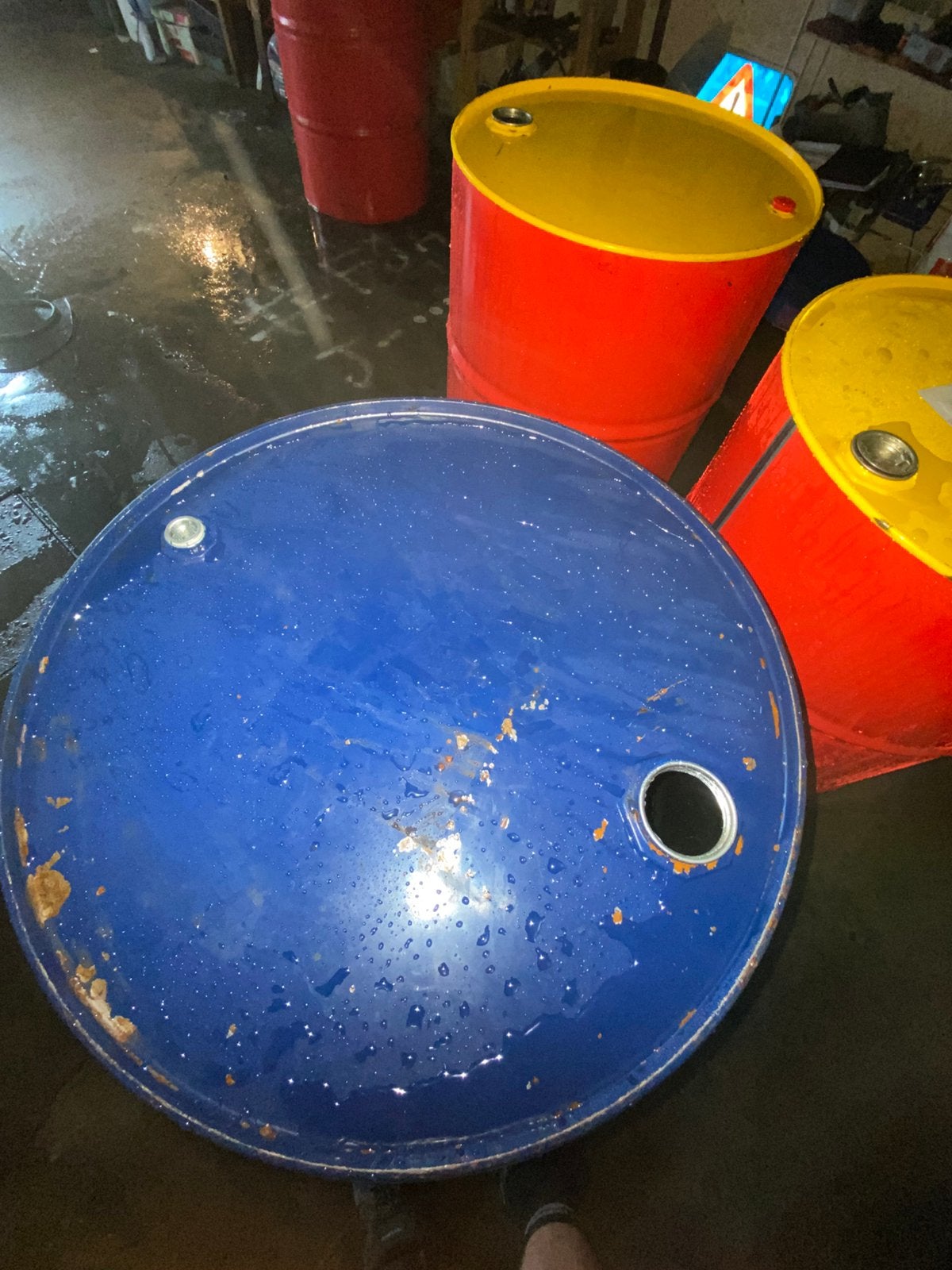 Lot de 4 tonneau d’huile de 200 l, Enlèvement, Comme neuf