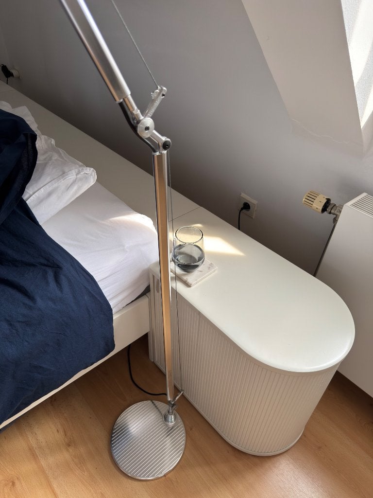 Witte auping auronde achterwand met roldeur nachtkastjes, Ophalen, Zo goed als nieuw, Hout, Minder dan 55 cm
