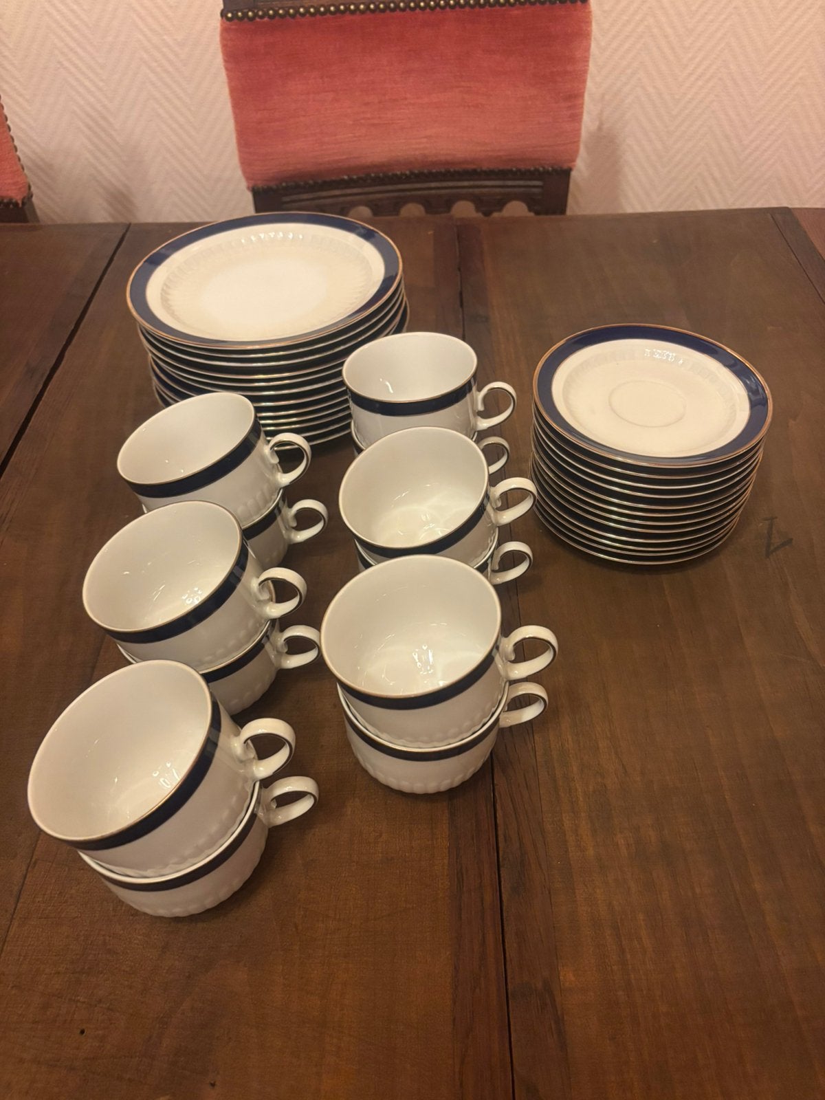 Echt kobalt -36 delig koffieset, Enlèvement, Comme neuf