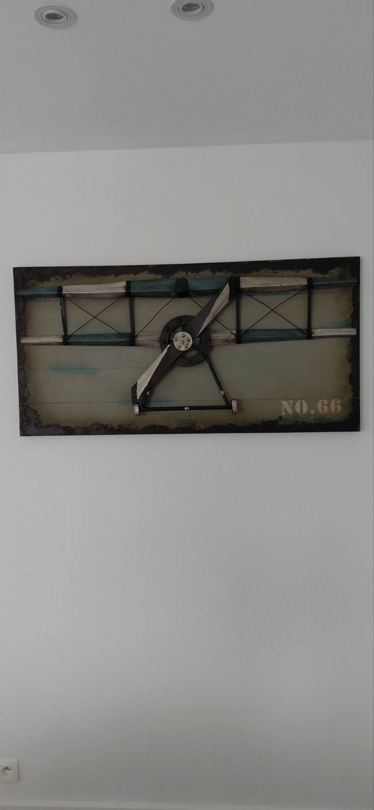 Wanddecoratie, ijzeren vliegtuig., Ophalen