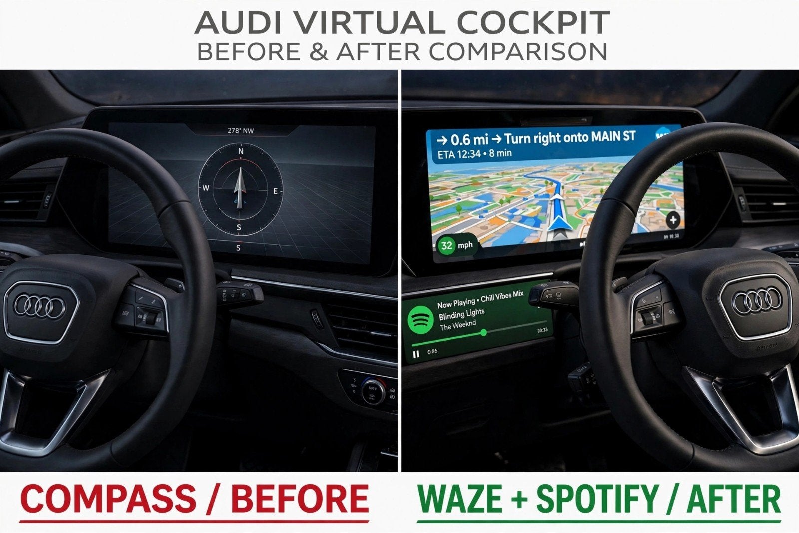 AUDI. GOOGLE &WAZE  MAPS NU OP JE DASHBOARD, Ophalen of Verzenden, Nieuw