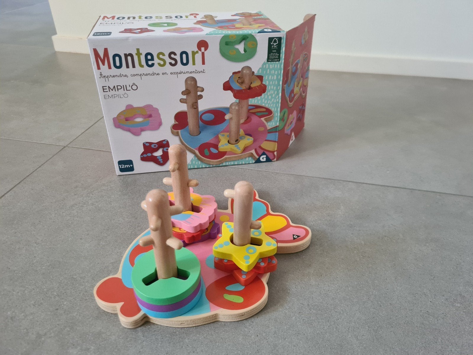 Montessori houten sorteer- en stapelspeelgoed (12m+), Kinderen en Baby's, Speelgoed | Kinderpuzzels, Ophalen, Zo goed als nieuw