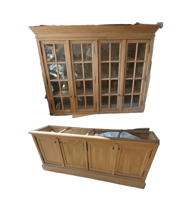 Grande bibliothèque bois massif, 25 à 50 cm, Avec porte(s), 150 à 200 cm, Comme neuf